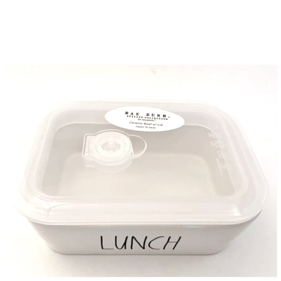 NEW Rae Dunn Lunch Ceramic Lunch Box Food Container With Removable Cover - Picture 2 of 2